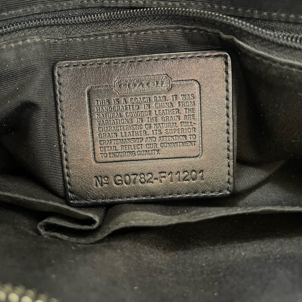 Coach Hampton Vintage Black Leather Tote - Picture 6 of 12